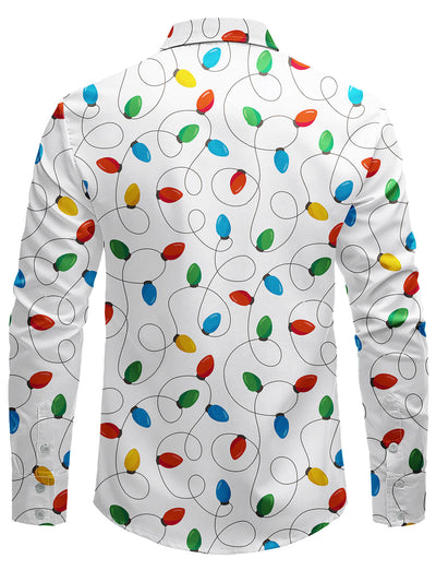 Men's Christmas Long Sleeve Xmas Fairy Lights Shirt