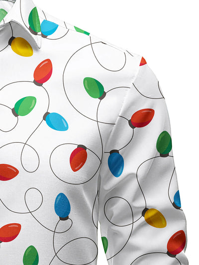 Men's Christmas Long Sleeve Xmas Fairy Lights Shirt