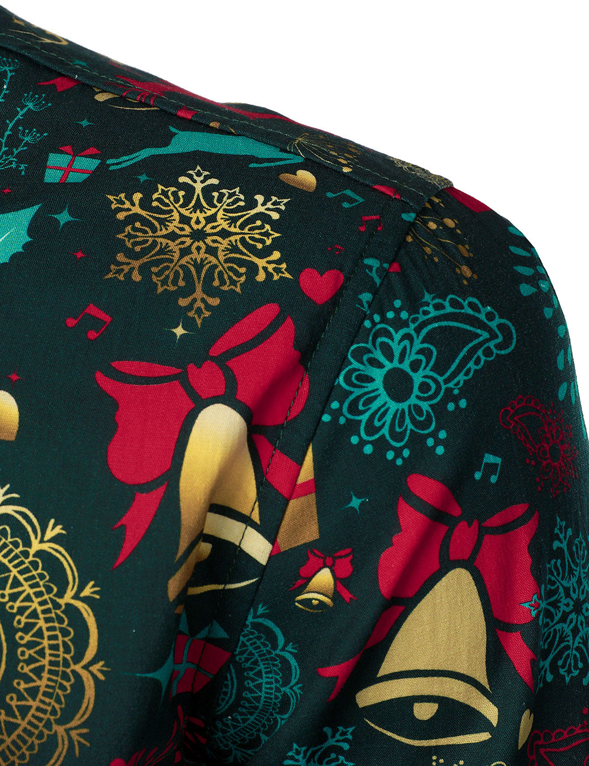 Men's Christmas Reindeer Holiday Cotton Long Sleeve Shirt