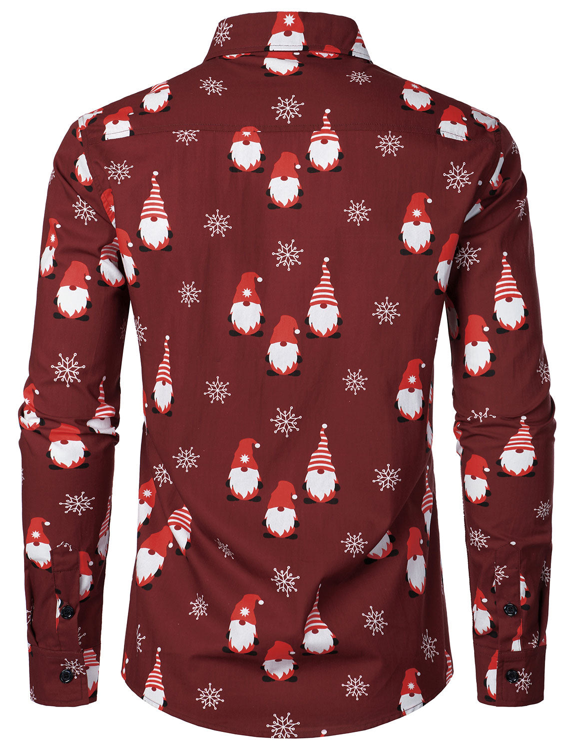 Men's Christmas Red Sweet Elf Cotton Long Sleeve Shirt