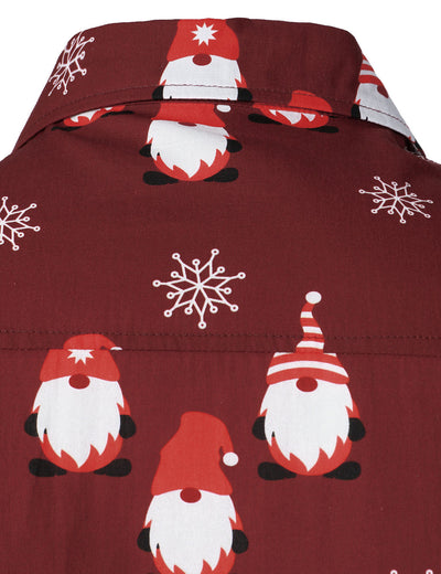 Men's Christmas Red Sweet Elf Cotton Long Sleeve Shirt
