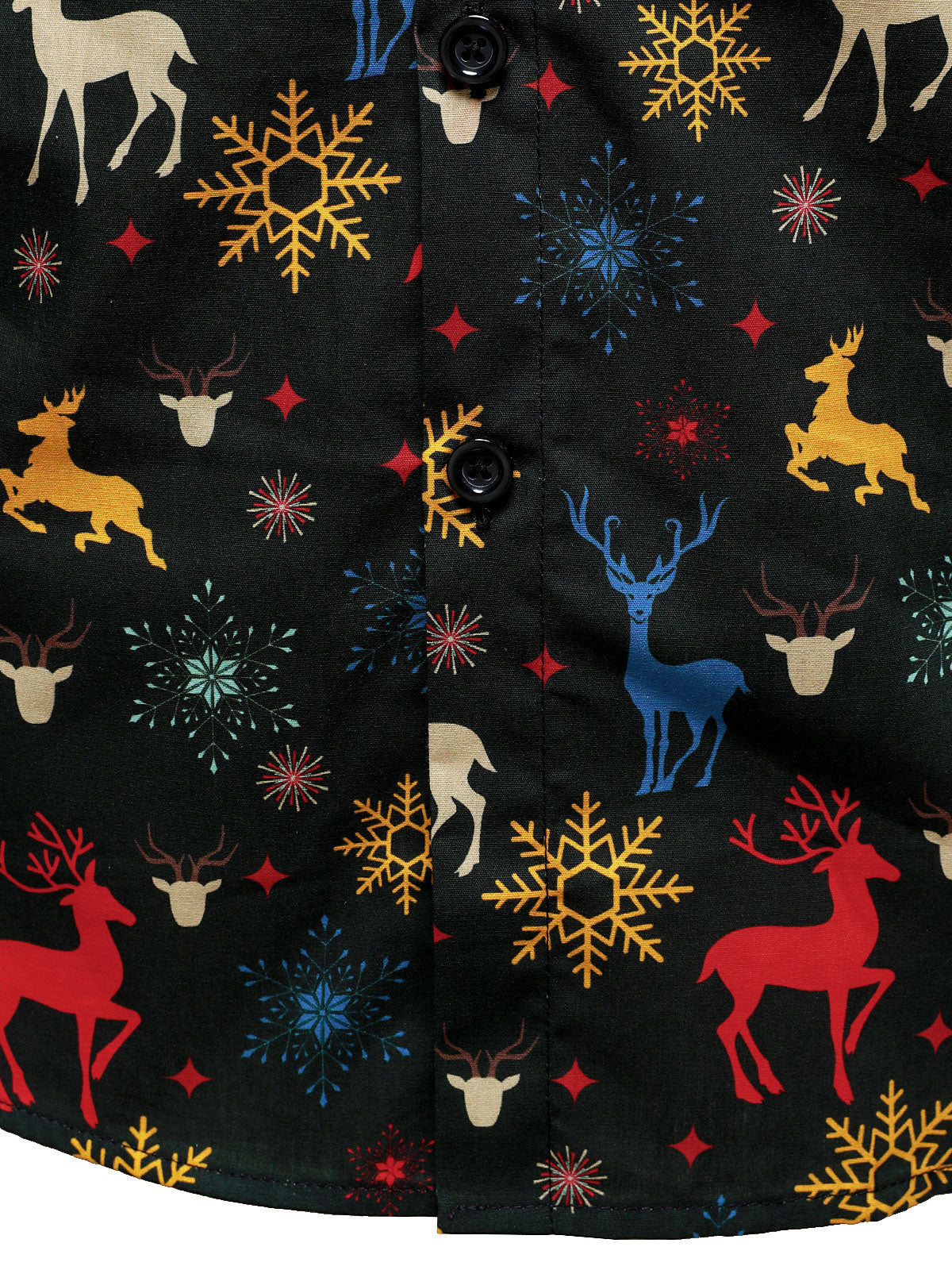 Men's Christmas Theme Festive Reindeer Holiday Long Sleeve Shirt