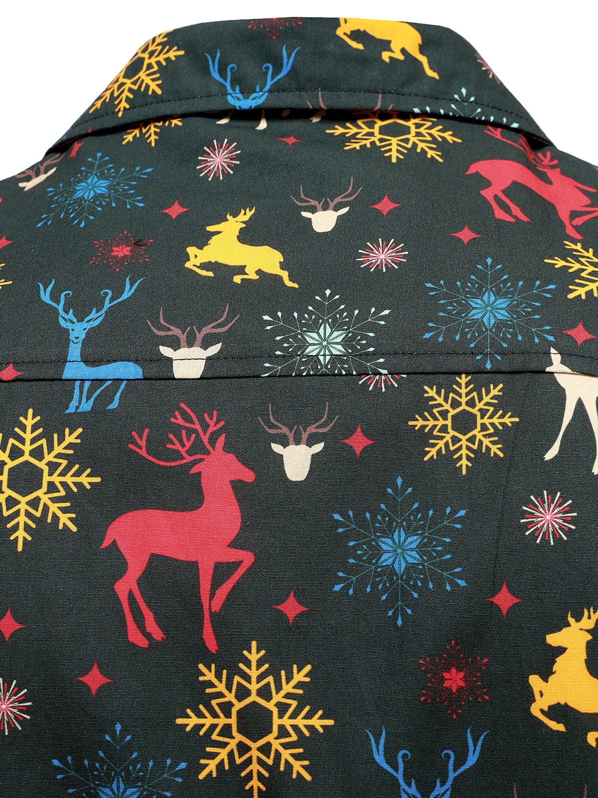Men's Christmas Theme Festive Reindeer Holiday Long Sleeve Shirt