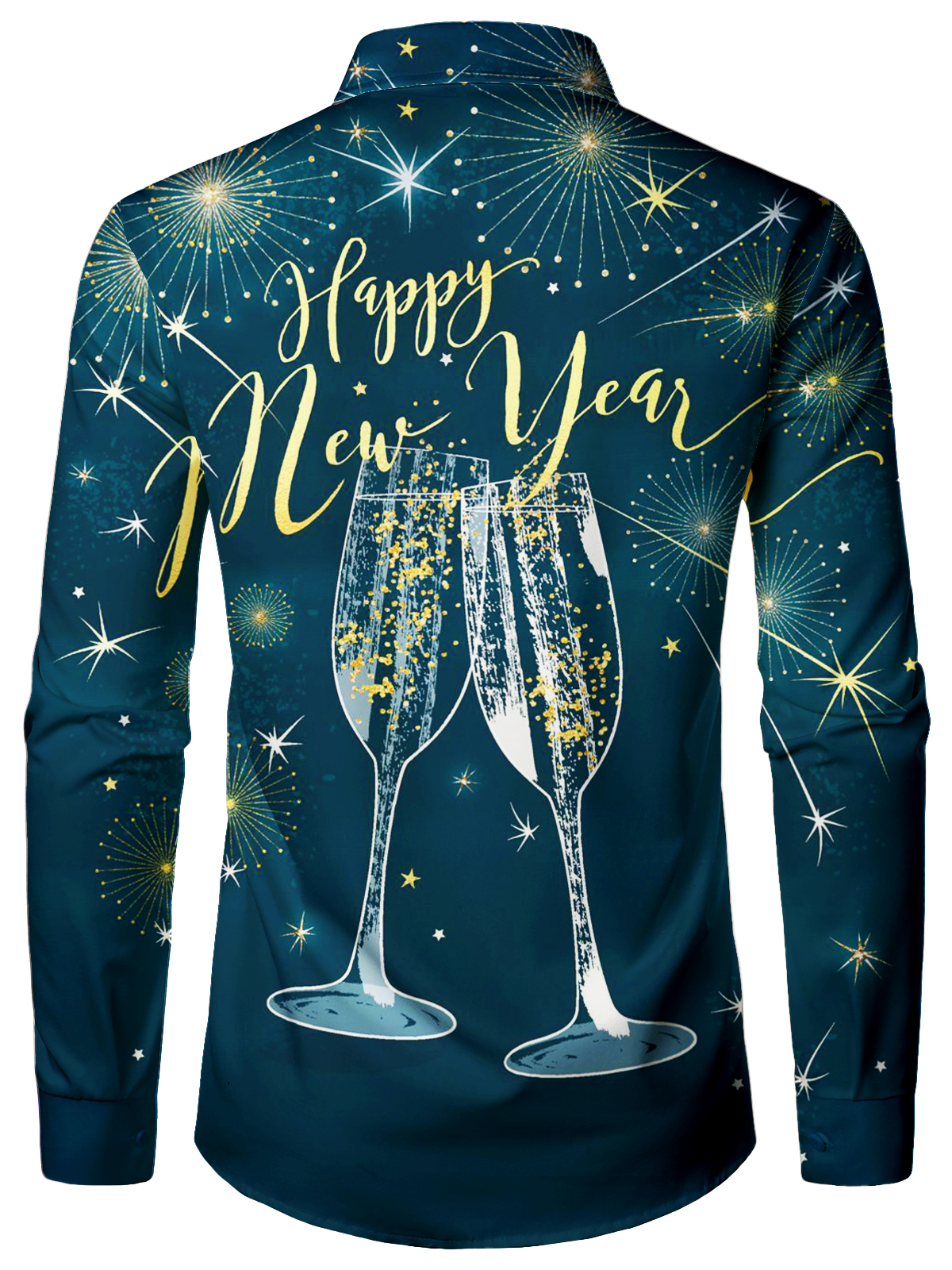 Men's Christmas Cocktails New Year's Eve Long Sleeve Shirt