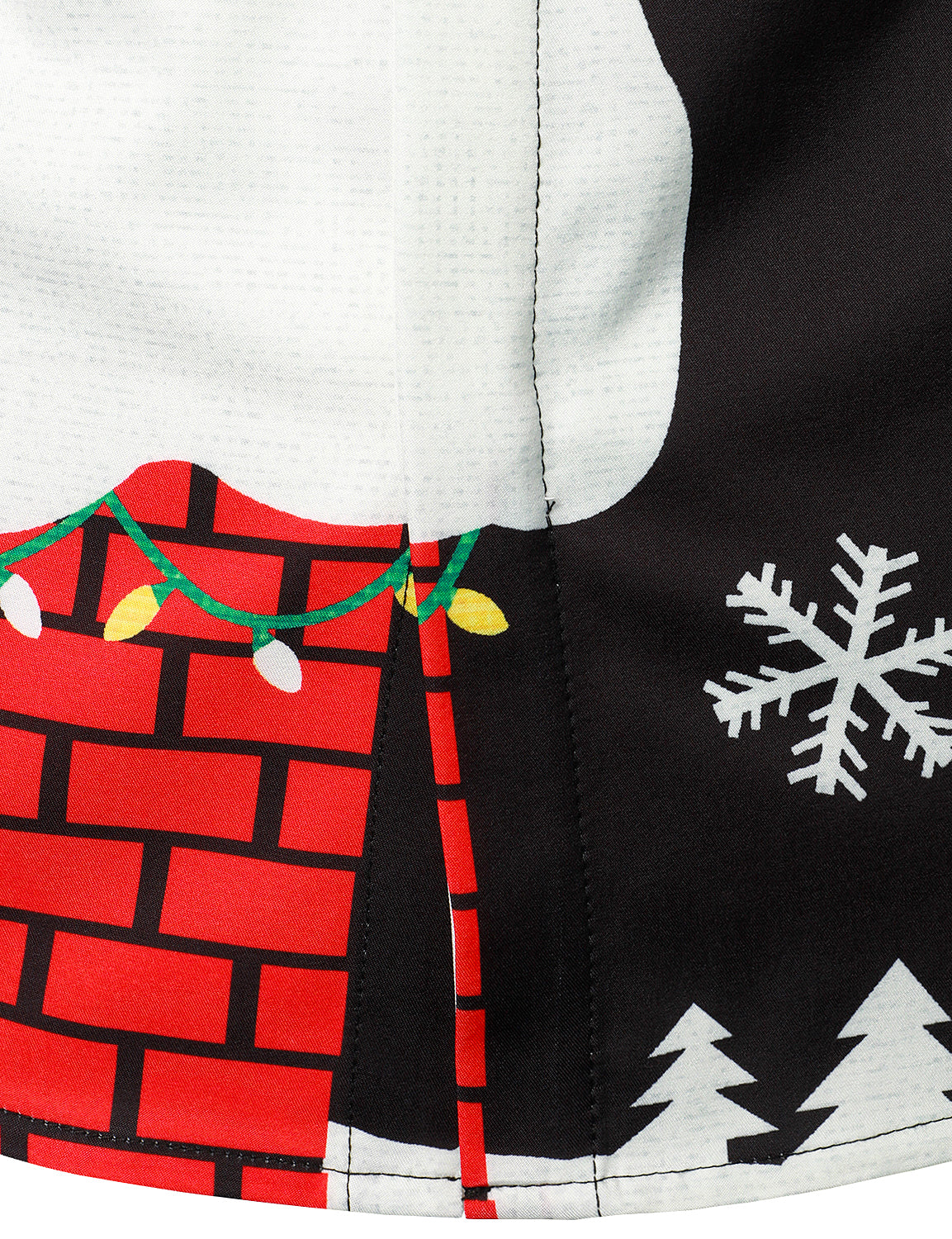 Men's Santa Button-Up Black Fun Long Sleeve Shirt