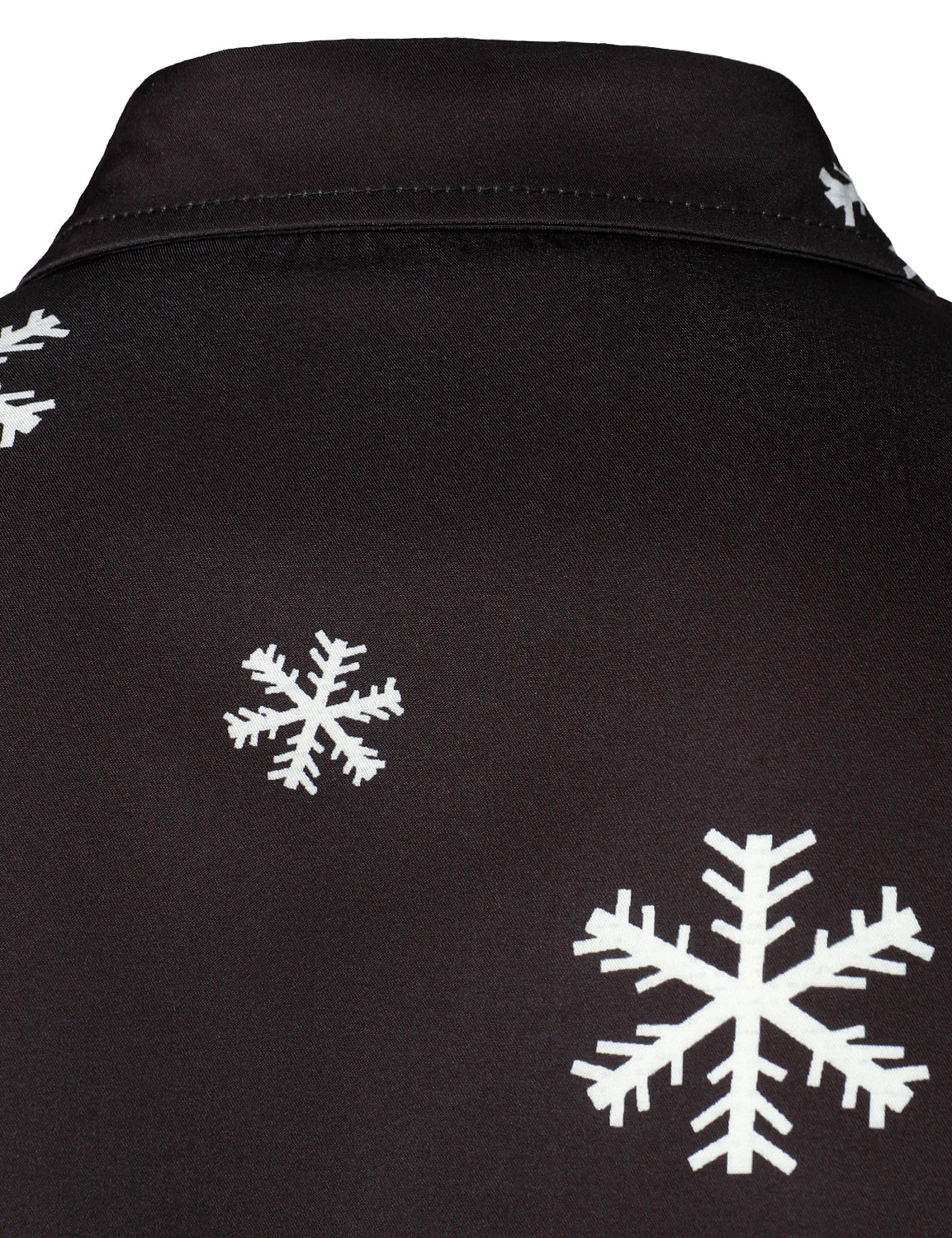 Men's Santa Button-Up Black Fun Long Sleeve Shirt