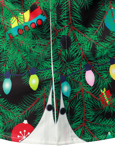 Men's Christmas Tree Camo Print Regular Fit Fun Outfit Themed Top Long Sleeve Shirt