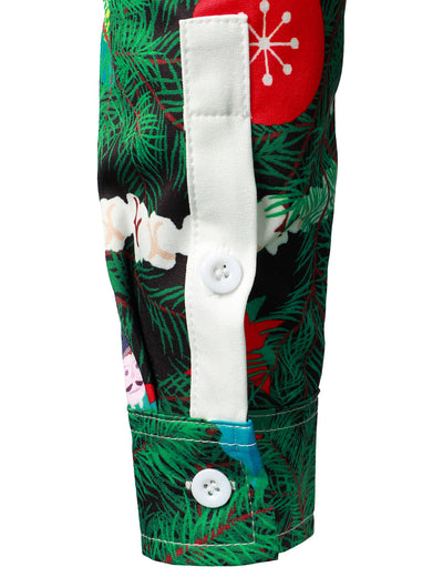 Men's Christmas Tree Camo Print Regular Fit Fun Outfit Themed Top Long Sleeve Shirt