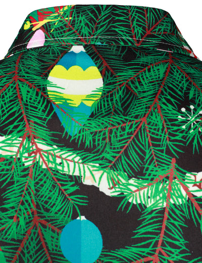 Men's Christmas Tree Camo Print Regular Fit Fun Outfit Themed Top Long Sleeve Shirt