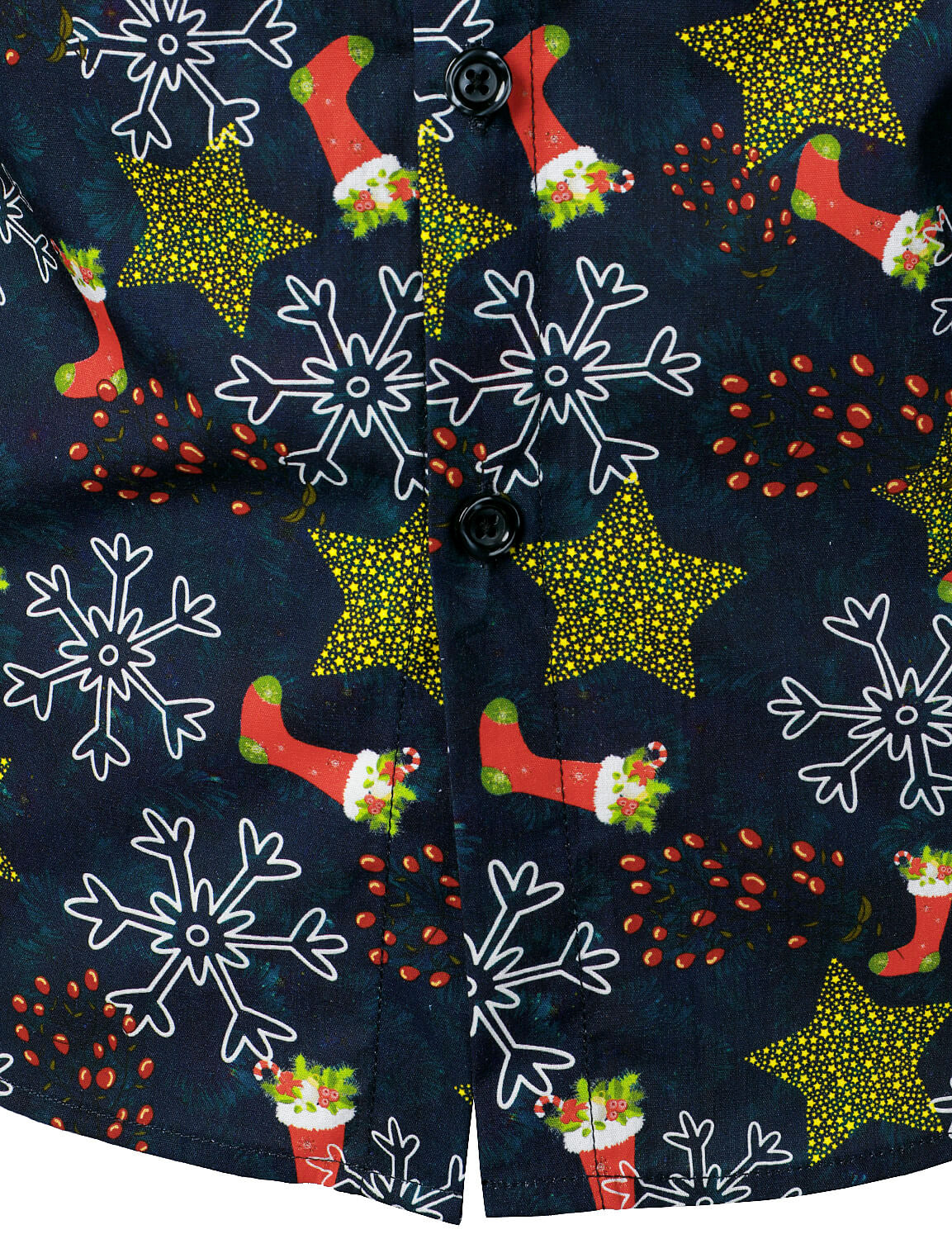 Men's Christmas Print Holiday Cotton Long Sleeve Shirt