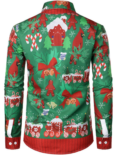 Herre's Christmas Funny Outfit Holiday Party Ugly Long Sleeve Shirt