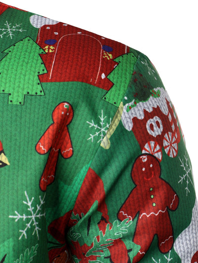 Herre's Christmas Funny Outfit Holiday Party Ugly Long Sleeve Shirt