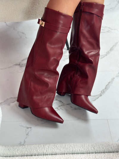 ELOISE - Burgundy Leather Boots