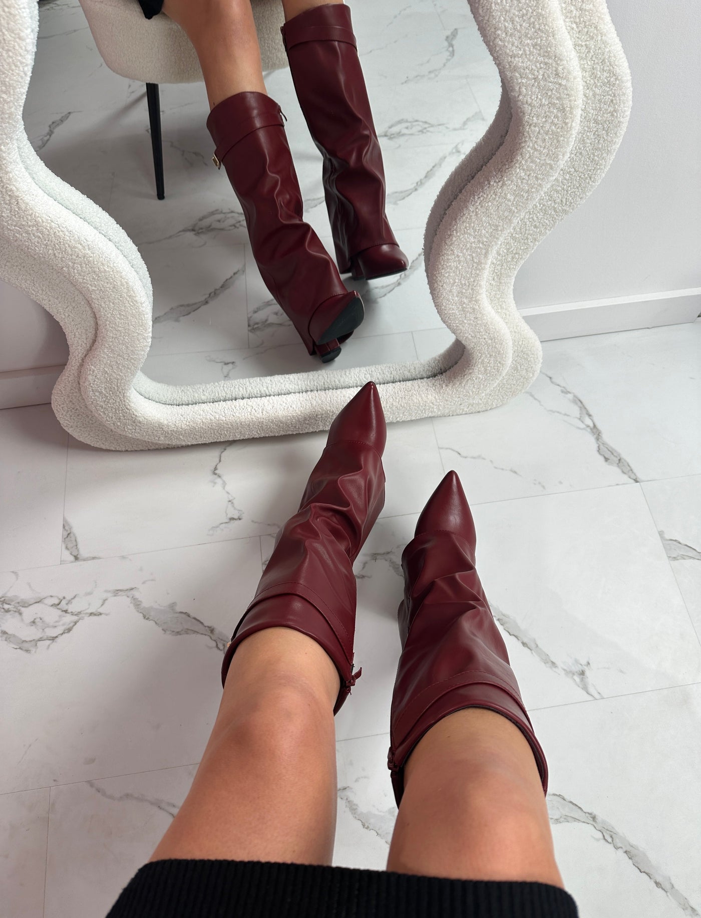 ELOISE - Burgundy Leather Boots