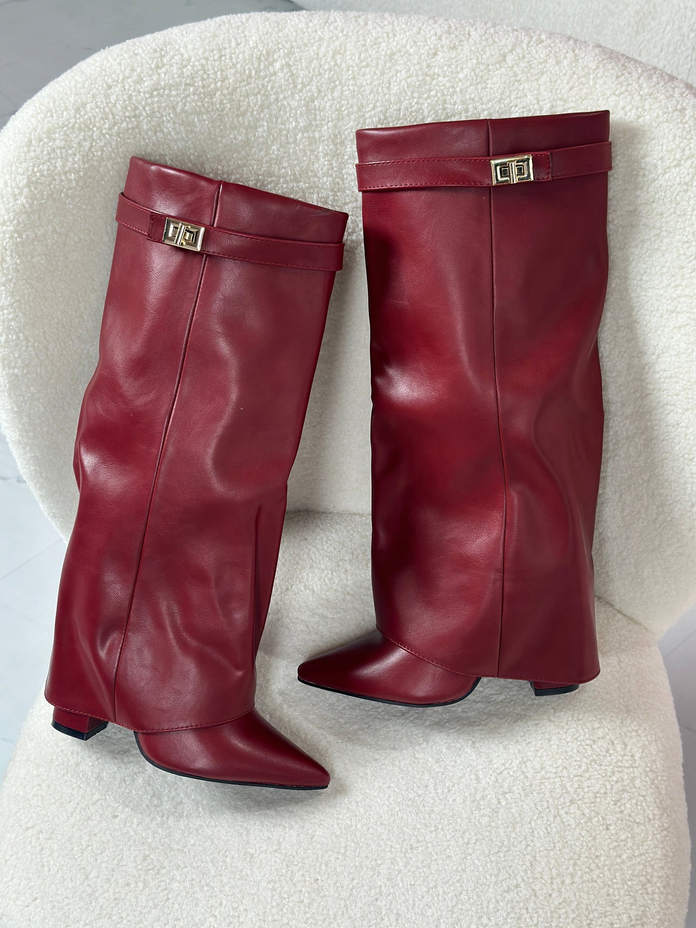 ELOISE - Burgundy Leather Boots