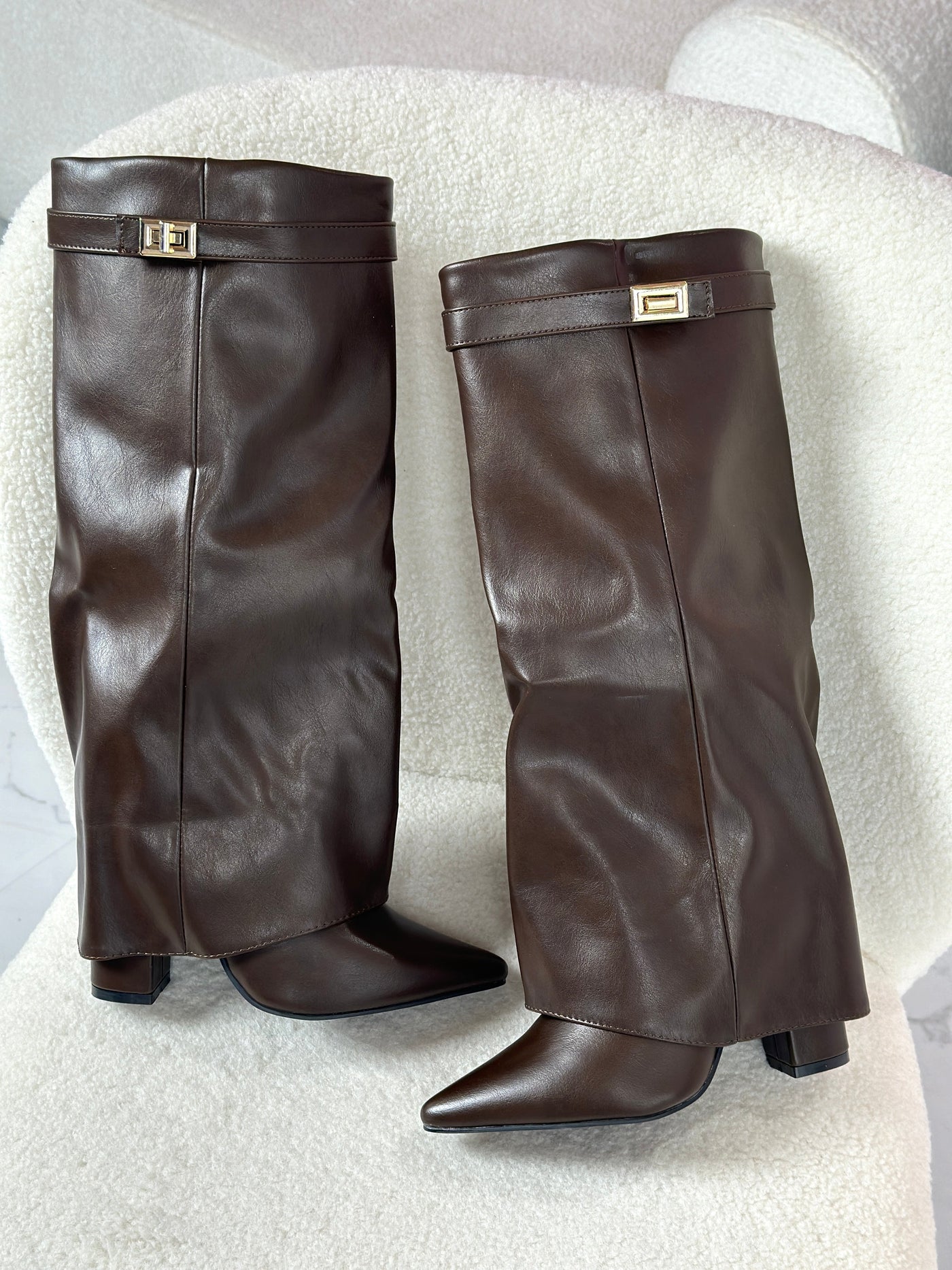 VIVIENNE - Brown Leather Boots