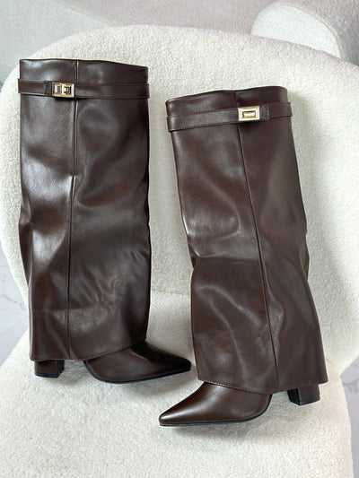 VIVIENNE - Brown Leather Boots