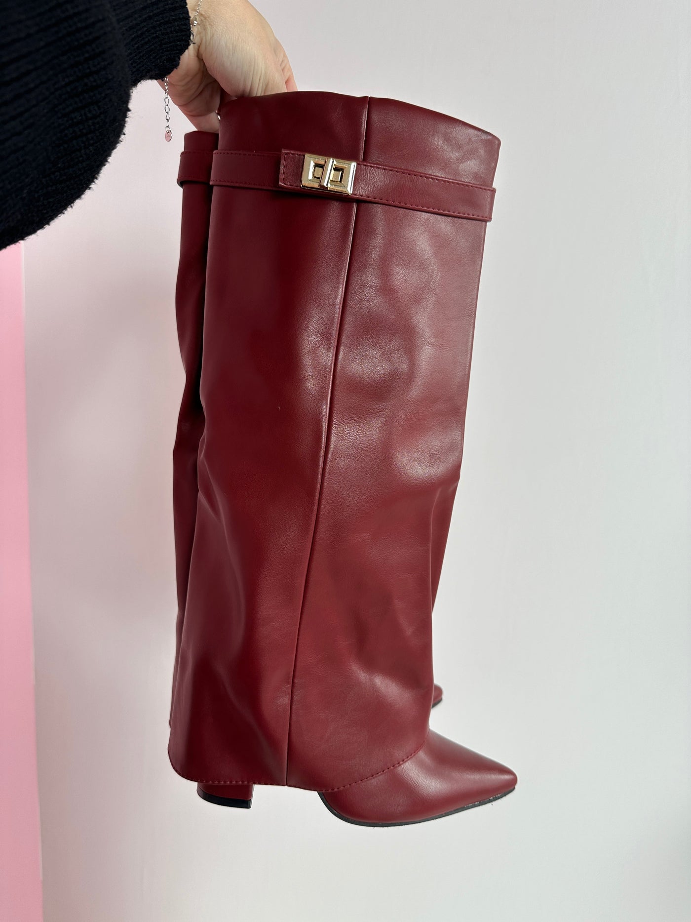 ELOISE - Burgundy Leather Boots