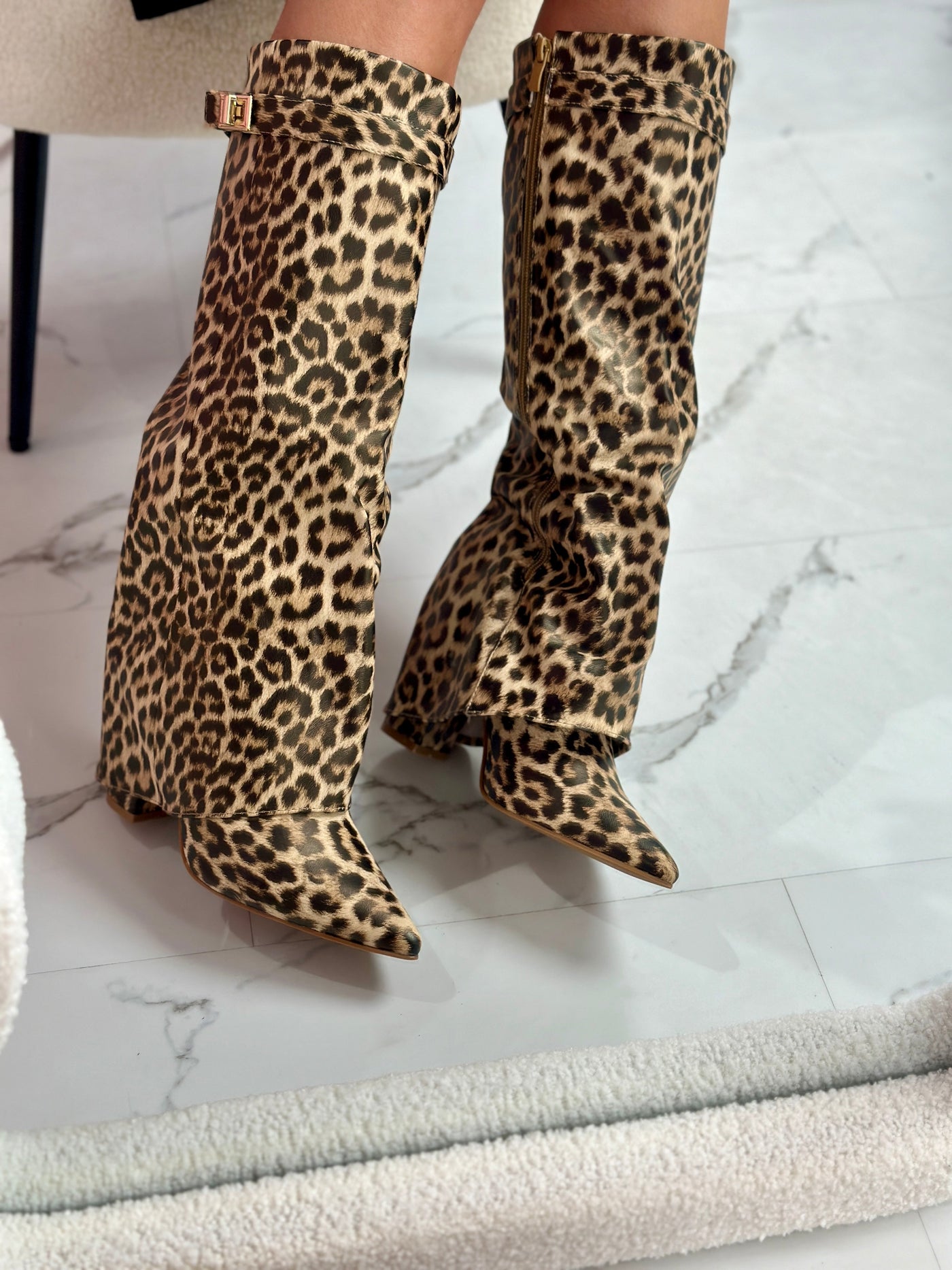 FELINA - Leopard Leather Boots