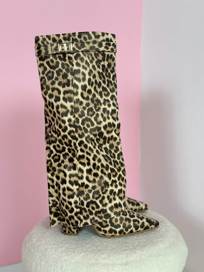 FELINA - Leopard Leather Boots