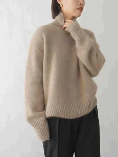 Isabella - Elegant High Neck Cashmere Jumper