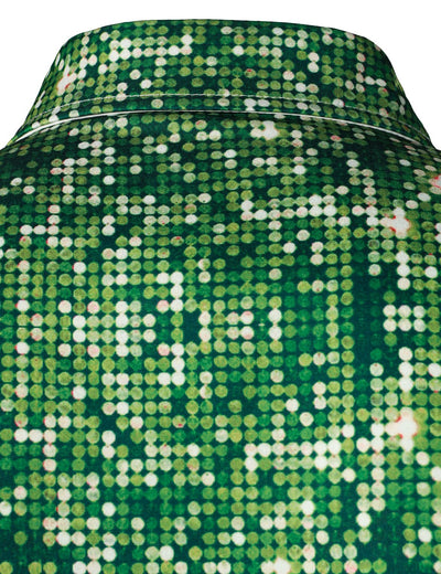 Men's Christmas Tree Funny Outfit Christmas Theme Top Holiday Green Button Long Sleeve Shirt