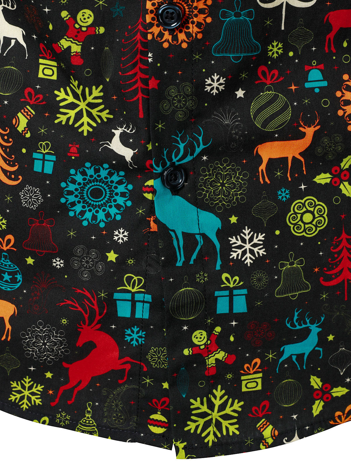 Men's Funny Christmas Reindeer Snowflake Long Sleeve Shirt