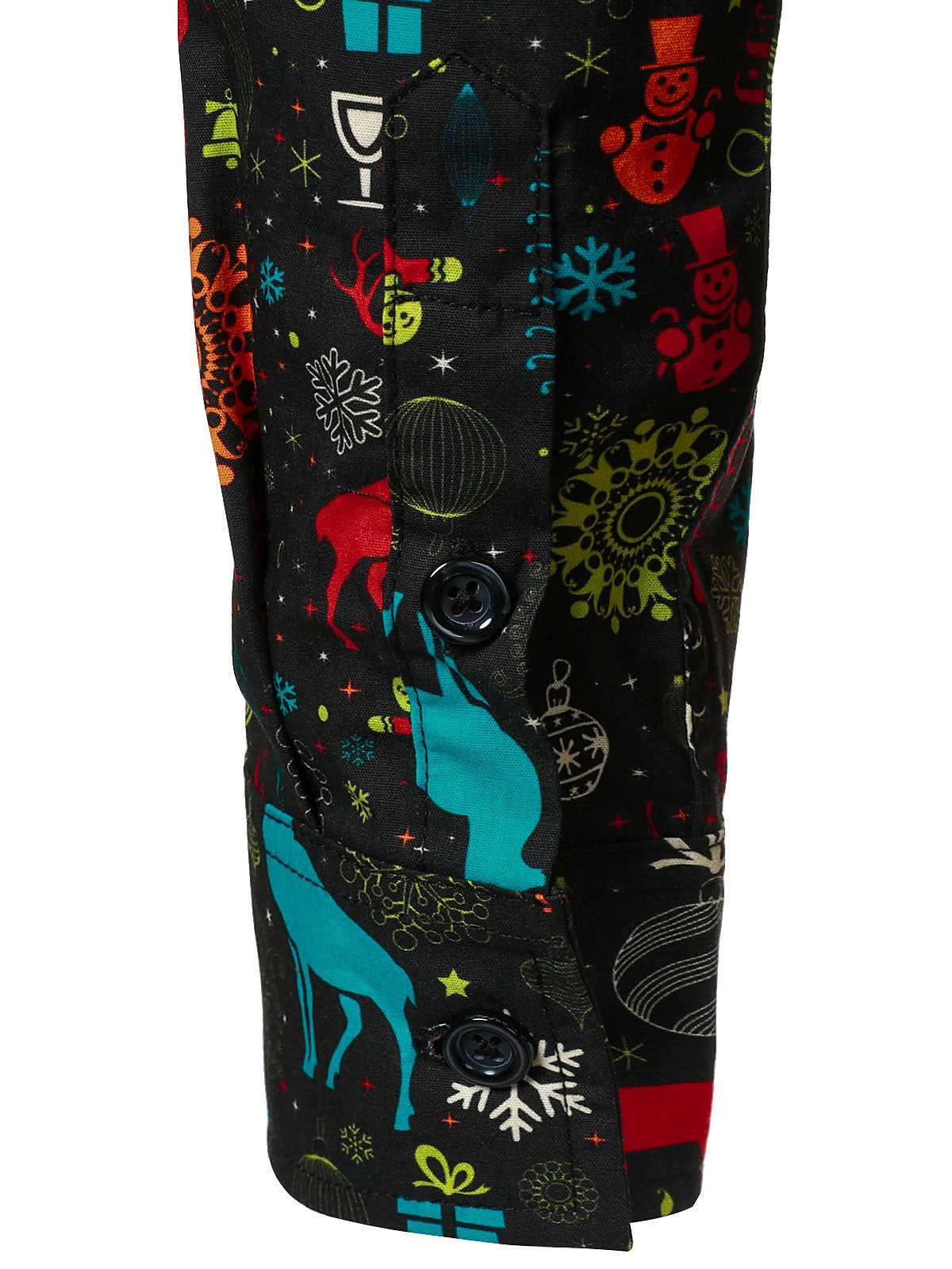 Men's Funny Christmas Reindeer Snowflake Long Sleeve Shirt