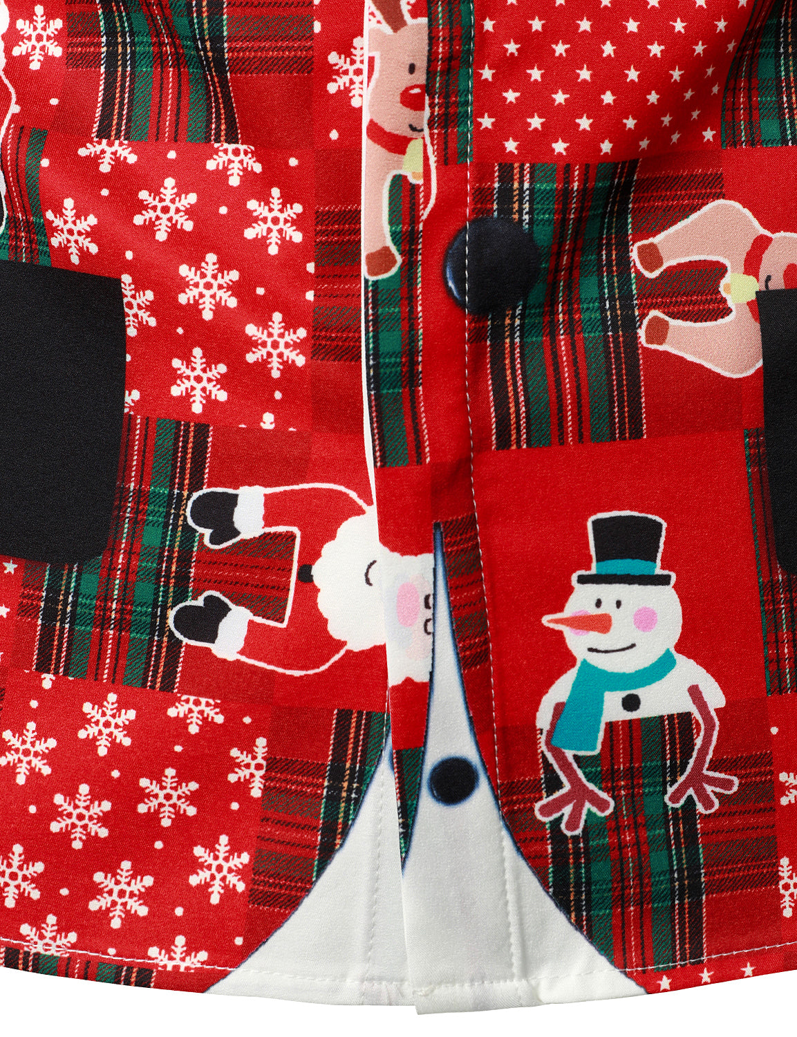 Men's Vintage Red Tartan Fun Holiday Grim Christmas Long Sleeve Shirt