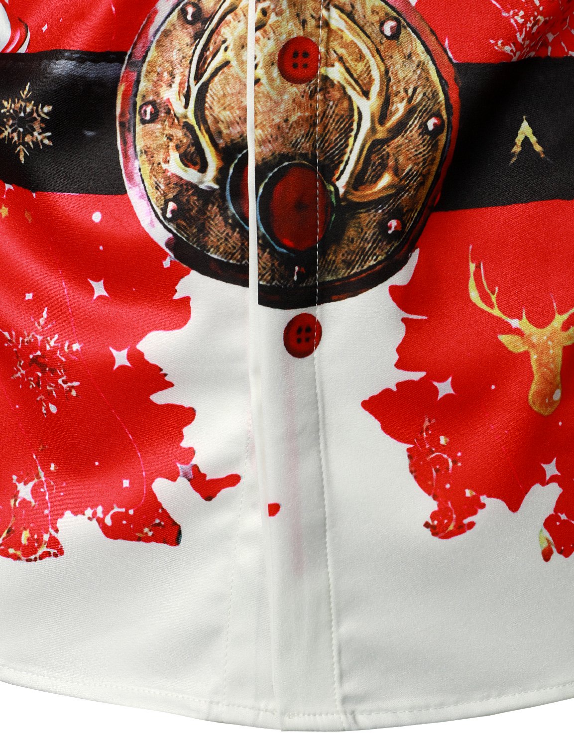 Men's Christmas-Inspired Red Fun Outfit Holiday Button-Down Long Sleeve Shirt