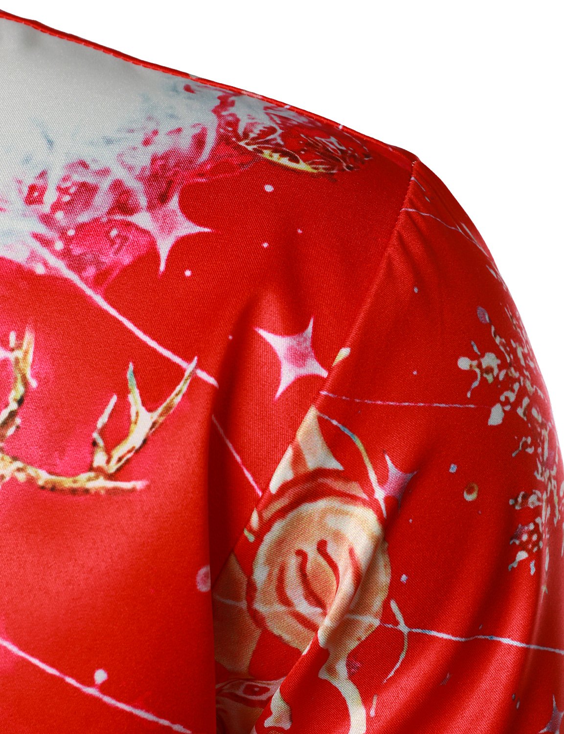 Men's Christmas-Inspired Red Fun Outfit Holiday Button-Down Long Sleeve Shirt