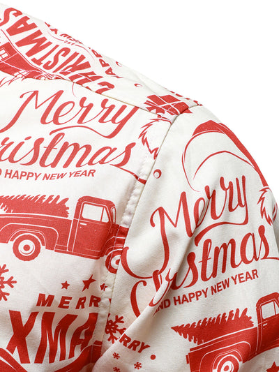 Men's Christmas Sweater in Beige with Fun Vintage Design and Long Sleeves