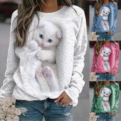 Neko - Cozy Cat Print Sweatshirt