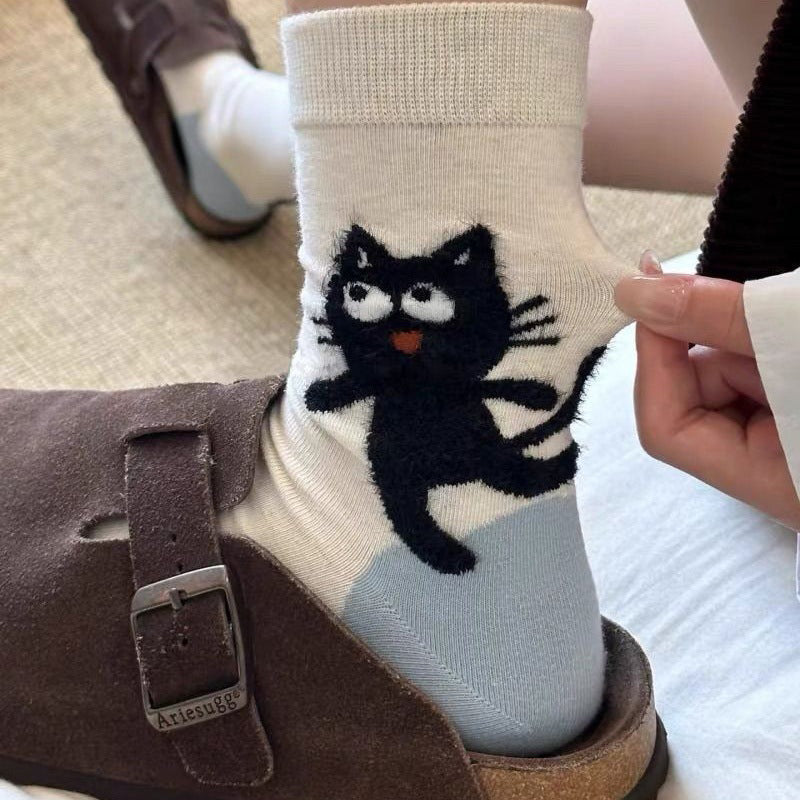 Casual Cat Print Socks