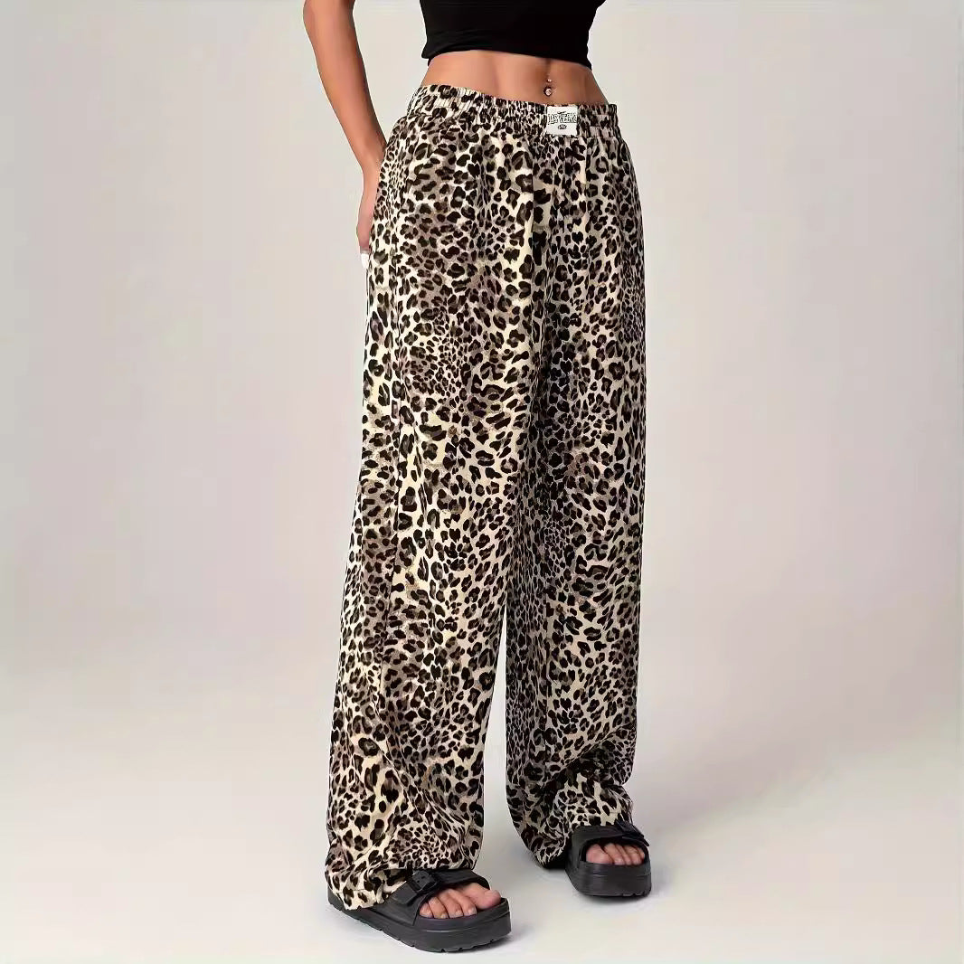 LIEZEL – Comfy Straight-Leg Leopard Print Pants