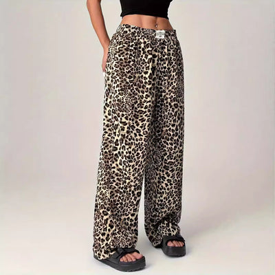 LIEZEL – Comfy Straight-Leg Leopard Print Pants