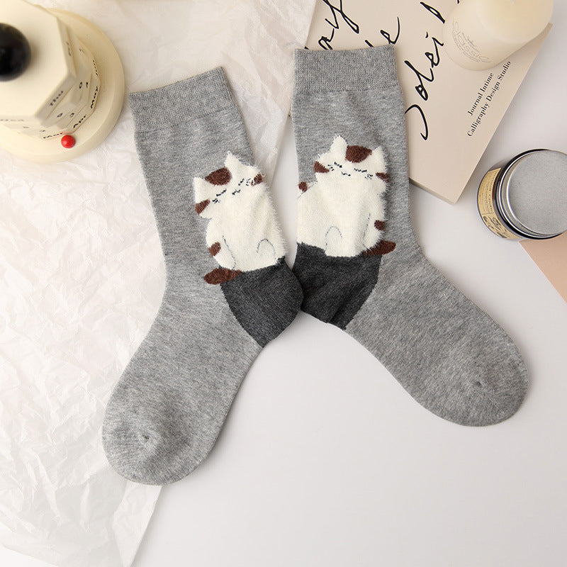 Casual Cat Print Socks