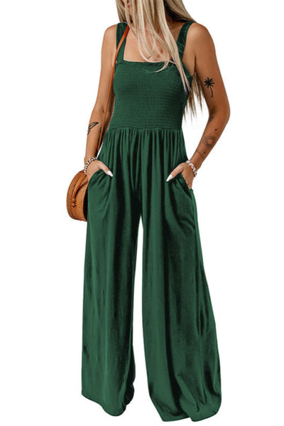 CATHLEEN – Lightweight Wide-Leg Square Neck Jumpsuit