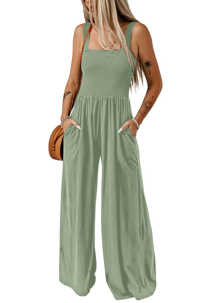 CATHLEEN – Lightweight Wide-Leg Square Neck Jumpsuit