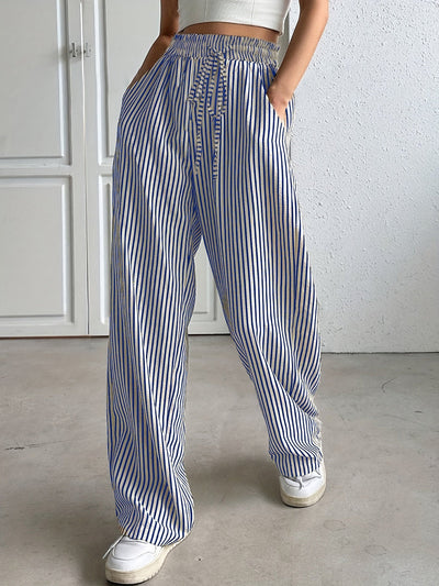 TAITE - Simple Summer Striped Relaxed Fit Buttom