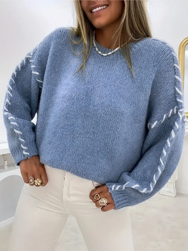 SERAH - Casual Round Neck Long Sleeve Sweater