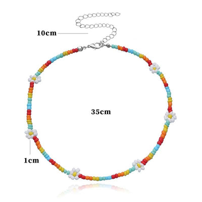 Bohemian Floral Pearl Necklace