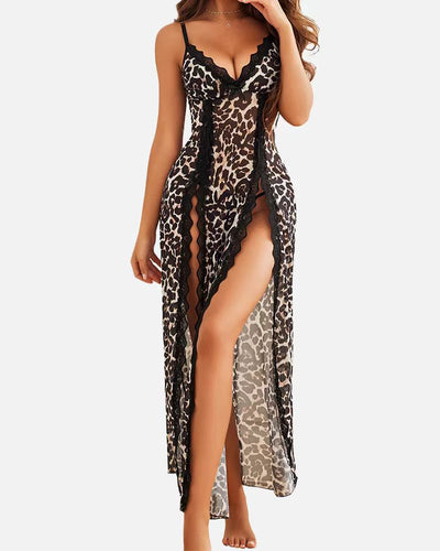 LUZY - Casual V-Neck Lingerie Maxi Nightdress