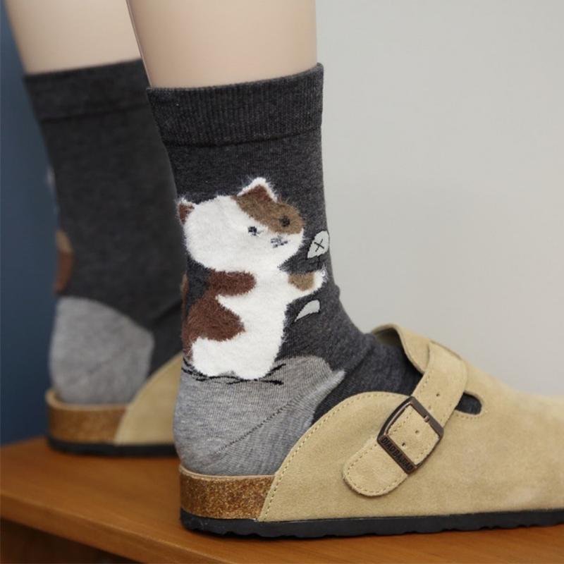 Casual Cat Print Socks
