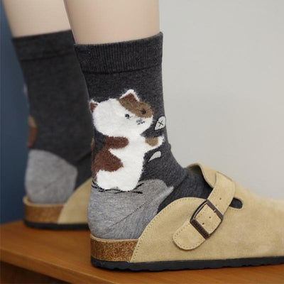 Casual Cat Print Socks