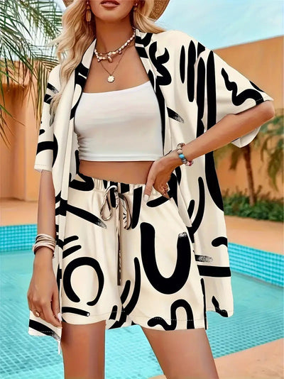 FANNIE – Simple Summer Floral Top and Shorts Set