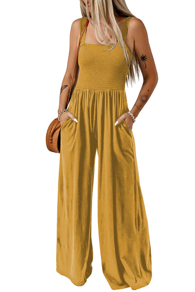 CATHLEEN – Lightweight Wide-Leg Square Neck Jumpsuit