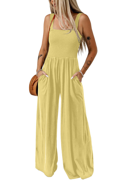 CATHLEEN – Lightweight Wide-Leg Square Neck Jumpsuit