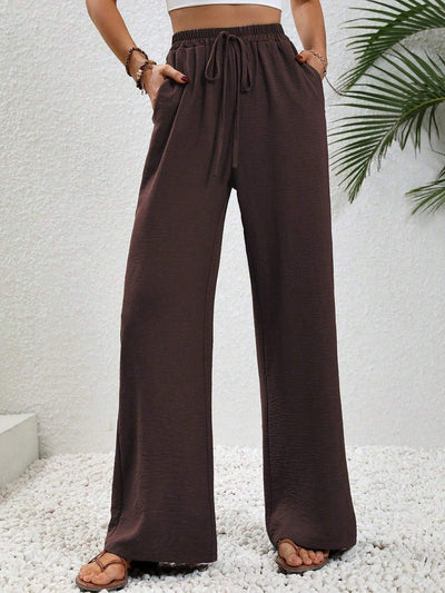NIKU - Casual Wide Leg Drawstring Pants