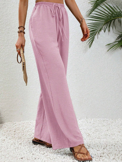 NIKU - Casual Wide Leg Drawstring Pants